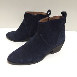 Sole Society blue suede ankle boots shoes booties